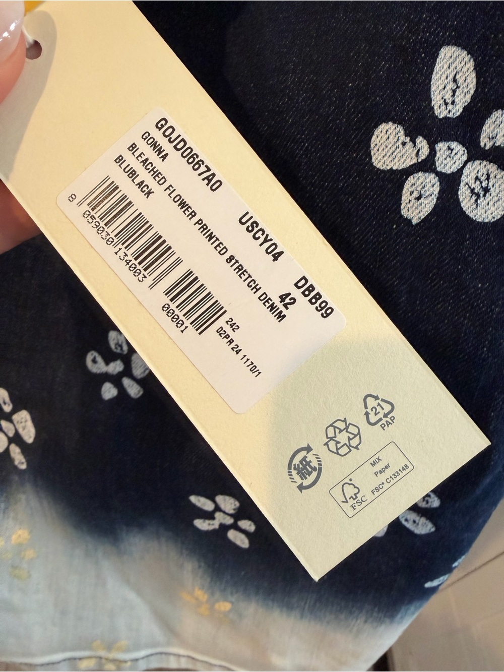 MARNI Bleached Flower Printer Stretch Denim Skirt - Picture 6 of 8